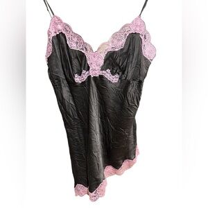 Elegant Mocha and Pink Lace Chemise